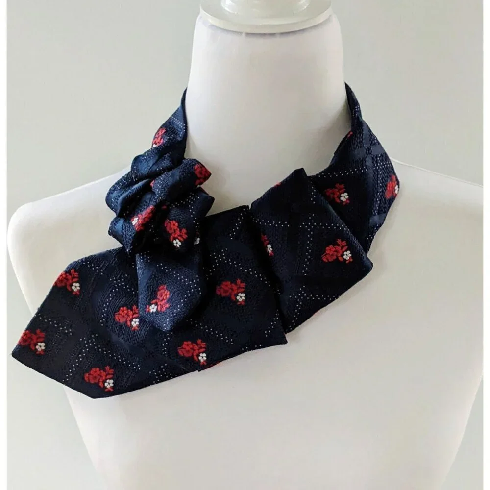 Ogsplosh Navy Ascot - Ethical Fashion - Vintage Ascot Scarf - NEW